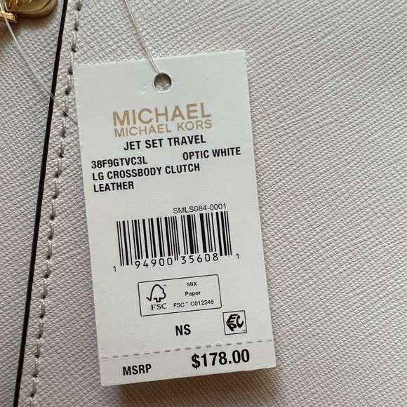 NWT MICHAEL KORS LARGE CROSSBODY CLUTCH LEATHER - Picture 7 of 7